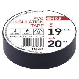 Izoliacinė juosta PVC 19mmx013mmx20m juoda F61922, EMOS