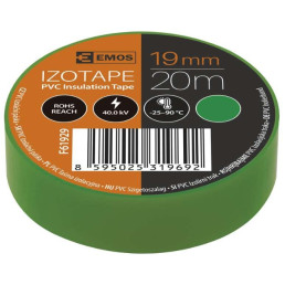 Izoliacinė juosta PVC 19mmx013mmx20m žalia F61929, EMOS