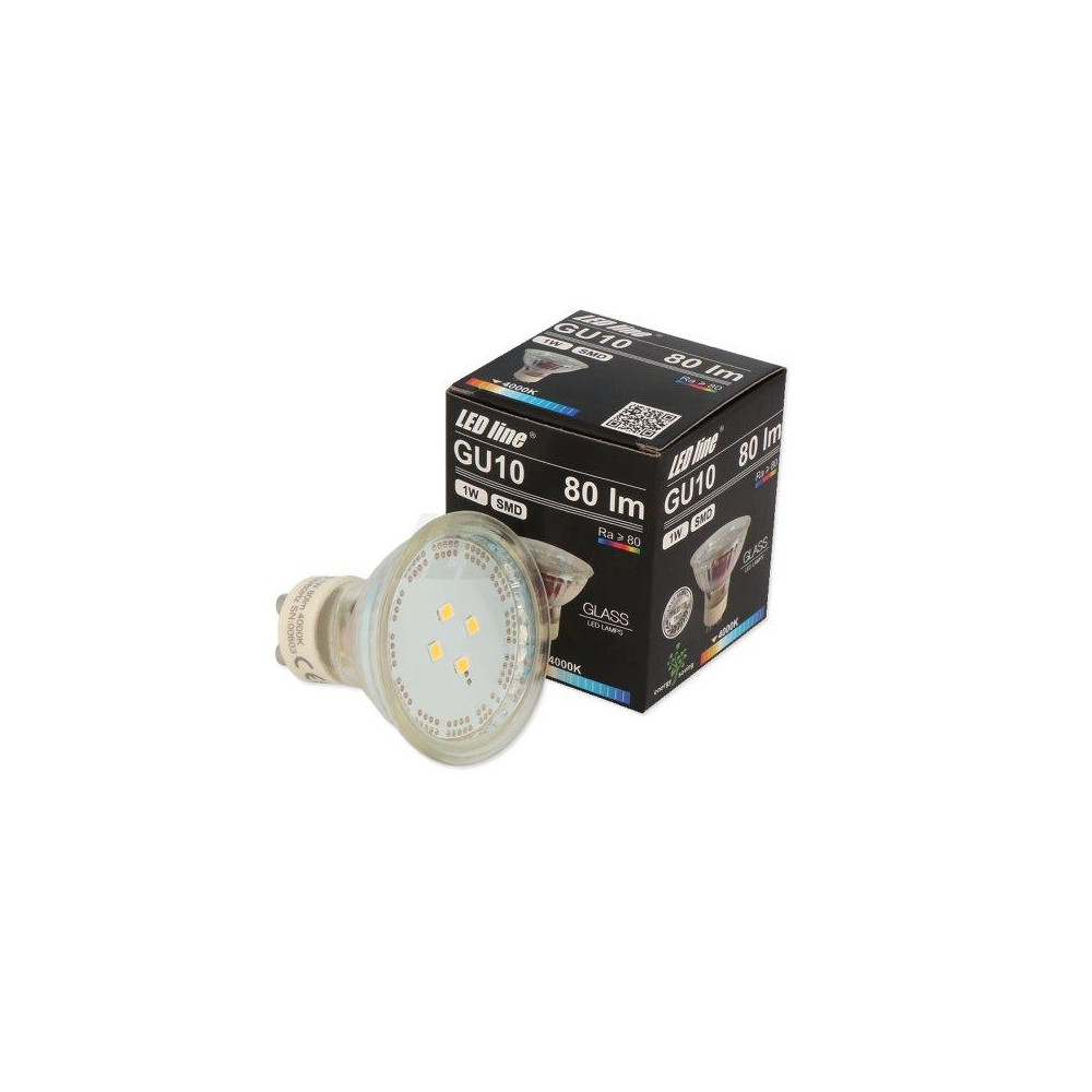 Lemputė LED GU10 230V 1W 80lm neutraliai balta 4000K, LED line