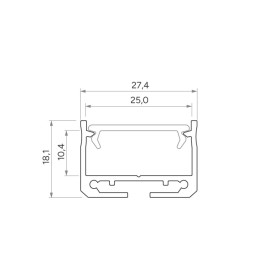 LED profilis, juodas anoduotas, SILEDA, 2.02 m, LUMINES