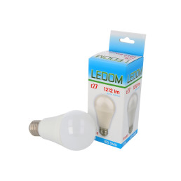 Lemputė LED E27 230V 12W A60 1212lm šiltai balta, LEDOM