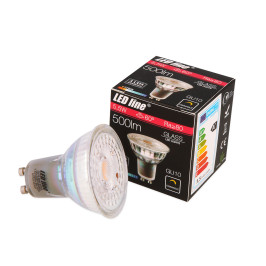 Lemputė LED GU10 230V 5.5W 500lm šiltai balta, pritemdoma, LED line