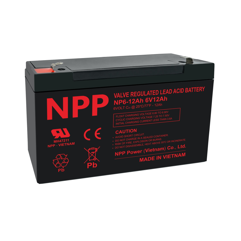 Akumuliatorius 6V 12Ah T2(F2) Pb AGM NPP