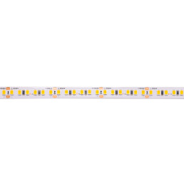 LED juosta 24V 9.6W/ m nehermetiška IP20 šiltai balta 3000K 168LED/ m, Samsung SMD, 120lm/ W, PLUS AKTO