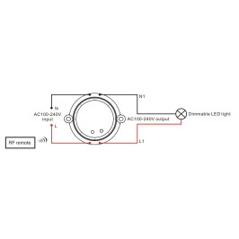 Bevielis jungiklis ON/ OFF, 230Vac, 100W, Easy-RF serija, Sunricher
