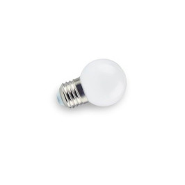 Lemputė E27 230V G45 1W, šiltai balta, plastikinė, LEDOM