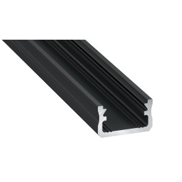 Profilis LED juostoms, aliuminis anoduotas juodas, paviršinis A, 3 metrai, Lumines