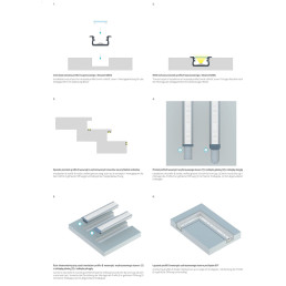 Profilis aliuminis anoduotas LED juostoms įleidžiamas, B, 3m LUMINES