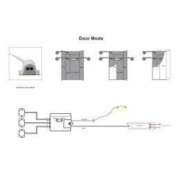 LED valdiklis skirtas trims sensoriams 12-24V 4A, veikia durelių/ rankos judesio rėžimu