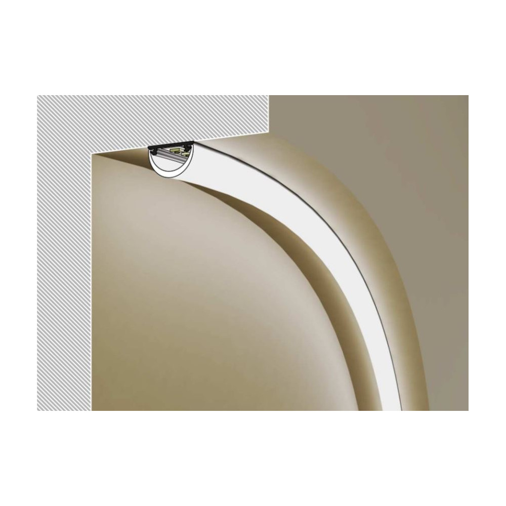 Profilis aliuminis anoduotas LED juostoms, lenkiamas, ARC12, 2m, TOPMET