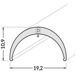 LED profilio ARC12 dangtelis, ovalus, baltas, 2m, TOPMET