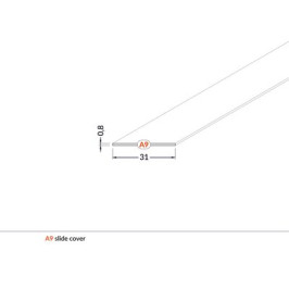 LED profilio VARIO30 dangtelis, įstumiamas, baltas, 2m, TOPMET