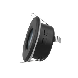 Įmontuojamas šviestuvas, MR16/ GU10, apvalus, juodas, hermetinis IP44, LED LINE