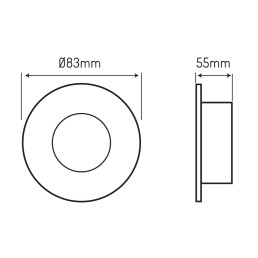 Įmontuojamas šviestuvas, MR16/ GU10, apvalus, juodas, hermetinis IP44, LED LINE