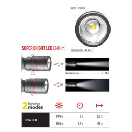 Žibintuvėlis, atsparus drėgmei IP65, ULTIBRIGHT 70, CREE LED, 340lm, 3xAAA, EMOS