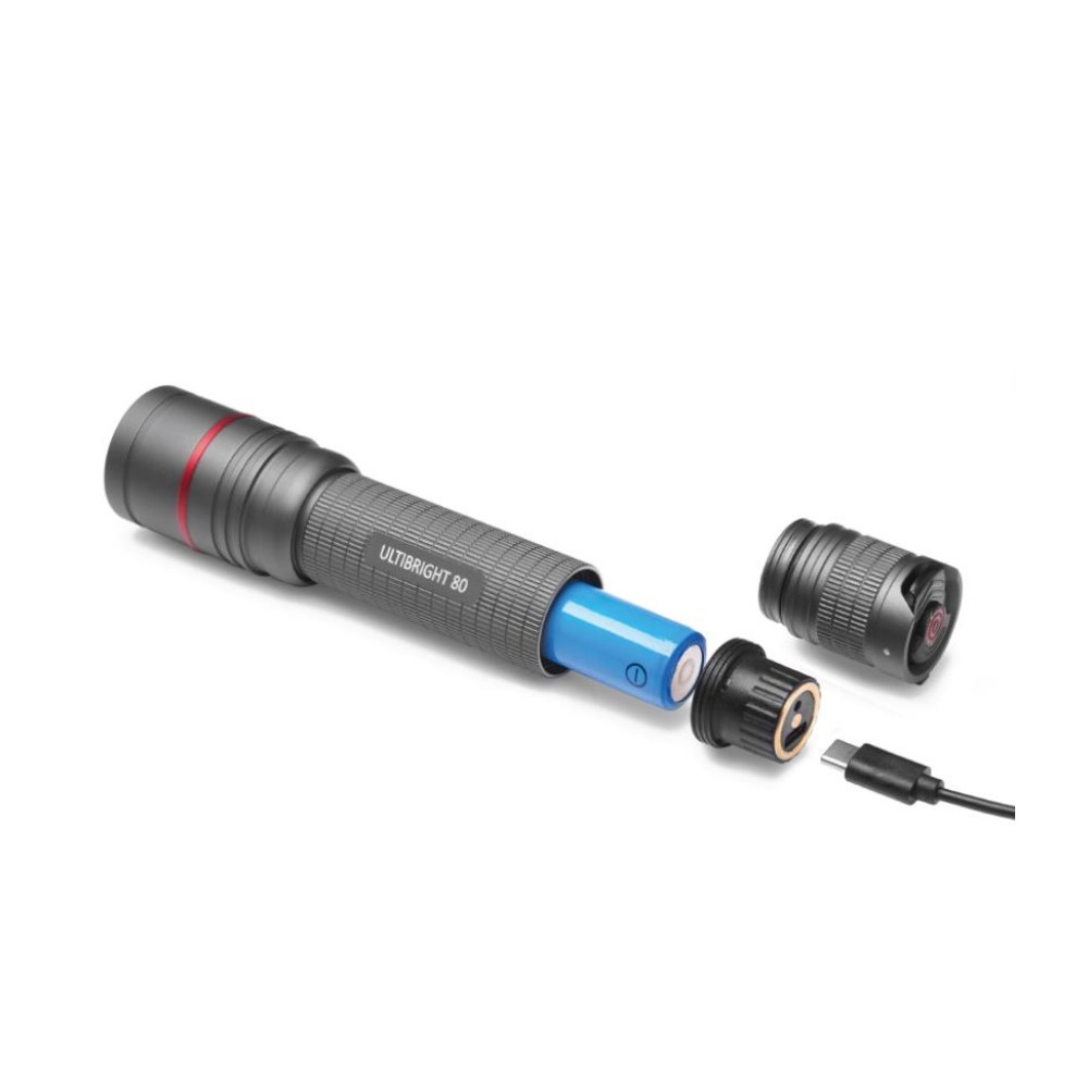 Žibintuvėlis, atsparus drėgmei IP65, ULTIBRIGHT 80, CREE LED, 600lm, įkraunamas 2600mA, EMOS