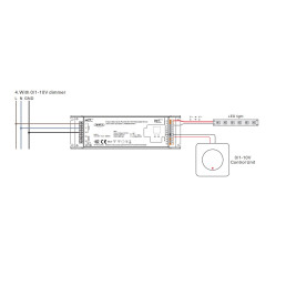 LED maitinimo šaltinis 220-240Vac - 24Vdc, 100W, TRIAC + DALI + Push-DIM + 1-10V, Sunricher
