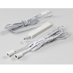 LED jungiklis 12-24V 4A, ON-OFF, du jutikliai, įleidžiamas, plastikinis, baltas, skirtas valdyti durelių/ rankos judesiu