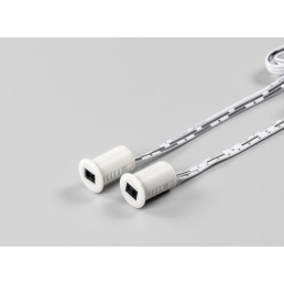 LED jungiklis 12-24V 4A, ON-OFF, du jutikliai, įleidžiamas, plastikinis, baltas, skirtas valdyti durelių/ rankos judesiu