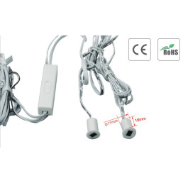 LED jungiklis 12-24V 4A, ON-OFF, du jutikliai, įleidžiamas, plastikinis, baltas, skirtas valdyti durelių/ rankos judesiu