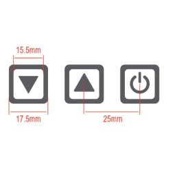 LED valdiklis 12-24V 4A, ON-OFF-DIM, lietimui jautrus per veidrodžio stiklą, su piktogramomis