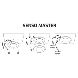 LED šviestuvėlis, baldinis, SENSO MASTER, 2.5W, aliuminis, 3000K šiltai balta, su valdikliu ir jungtimis L813
