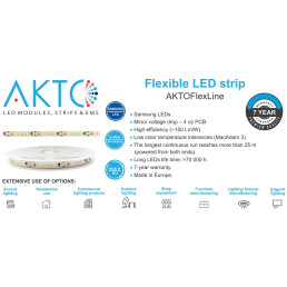 LED juosta, 24V 22W/ m, IP20, šaltai balta 6500K, 3358lm/ m, Samsung SMD, PREMIUM AKTO