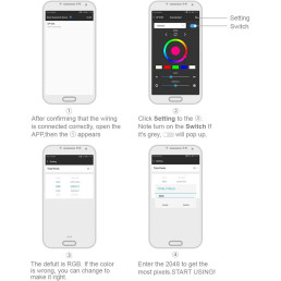 LED skaitmeninės juostos valdiklis 5-24V, Bluetooth, 2048 PIX