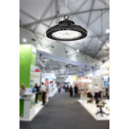 Sandėlio šviestuvas Sapphire 100W, neutraliai balta 230Vac, 15000lm, IP65, IK08, juodas, valdomas 1-10V