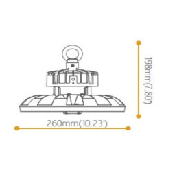 Sandėlio šviestuvas Sapphire 100W, neutraliai balta 230Vac, 15000lm, IP65, IK08, juodas, valdomas 1-10V