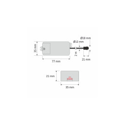 Valdiklis su judesio davikliu PIR 230V AC, 500W, įleidžiamas, Design Light