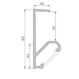 Profilis aliuminis anoduotas, Q18, juodas, 18mm baldinei prokštei, 2.02m, LUMINES