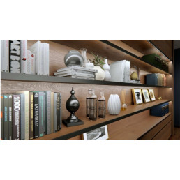 Profilis aliuminis anoduotas, Q18, juodas, 18mm baldinei prokštei, 2.02m, LUMINES