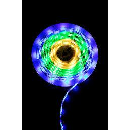 LED juostos rinkinys su maitinimo šaltiniu ir valdikliu, 5m, 60LED/ m, 14.4W/ m, 12Vdc, RGB IC skaitmeninė, IP65, TUYA W...