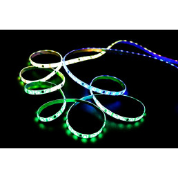LED juostos rinkinys su maitinimo šaltiniu ir valdikliu, 5m, 60LED/ m, 14.4W/ m, 12Vdc, RGB IC skaitmeninė, IP65, TUYA W...