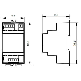 LED signalo stiprintuvas, RGBW, 12-36Vdc, 4x5A, DIN, Sunricher