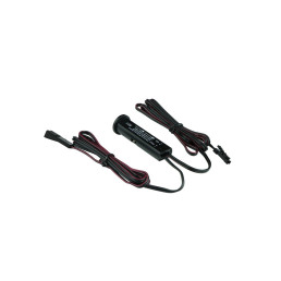 LED jungiklis 12-24Vdc, 2A, su IR jutikliu, baldinis, įleidžiamas Ø14mm, dviejų funkcijų, juodas