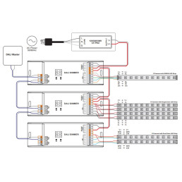 LED valdiklis DALI, RGBW / CCT / MONO, 4x5A 12-36Vdc, Sunricher