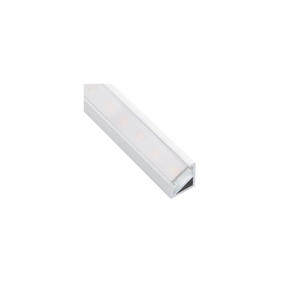 Profilis aliuminis baltas LED juostoms su matiniu dangteliu, kampinis 30/ 60° TRI-LINE MINI, 2m
