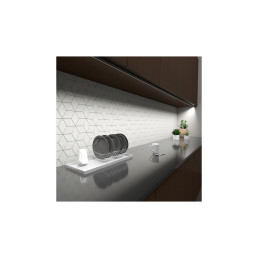 Profilis aliuminis baltas LED juostoms su matiniu dangteliu, kampinis 30/ 60° TRI-LINE MINI, 2m