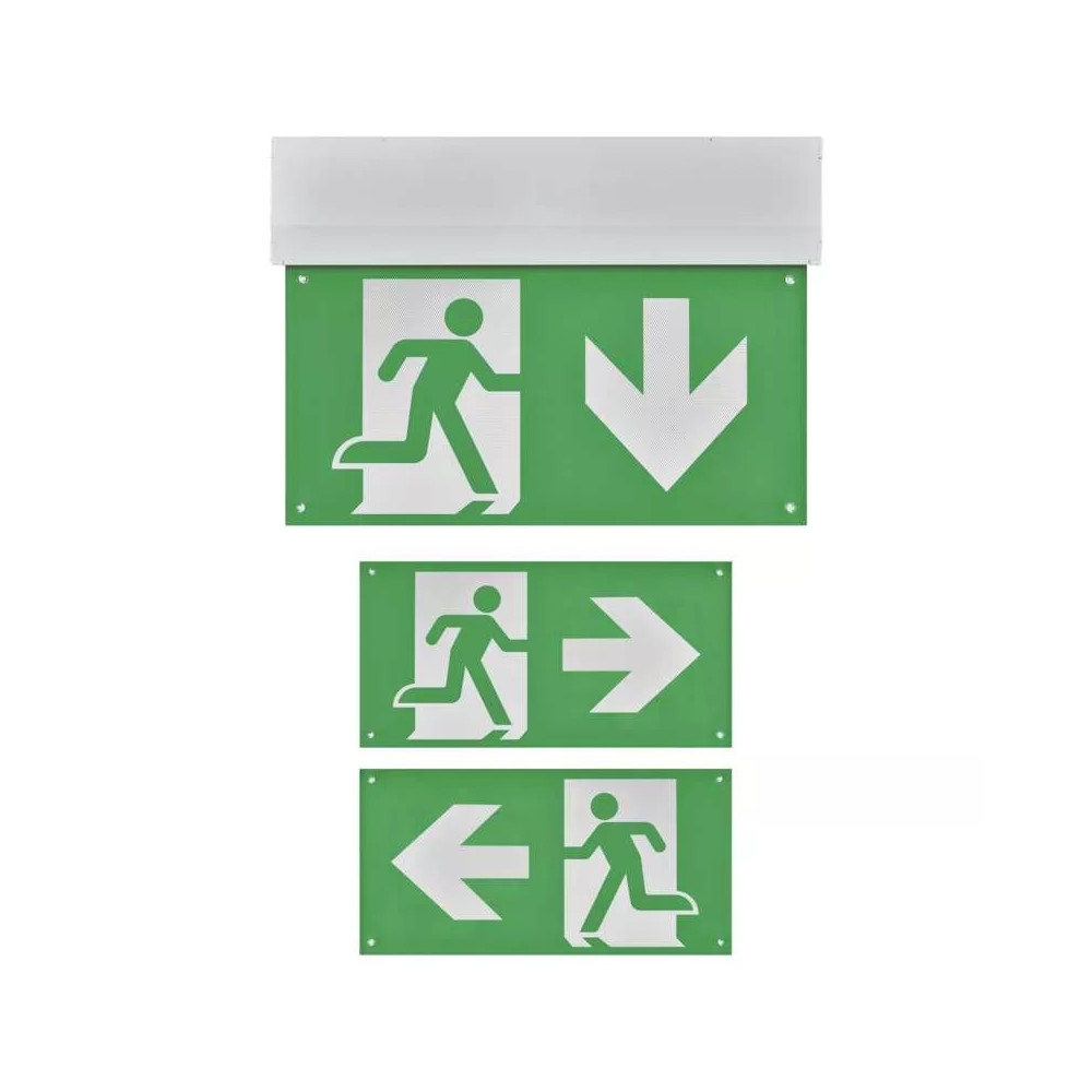 Evakuacinis avarinis šviestuvas EXIT, LED 230V AC 3W 30lm 3val., su baterija, EMOS