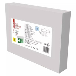 Evakuacinis avarinis šviestuvas EXIT, LED 230V AC 3W 30lm 3val., su baterija, EMOS