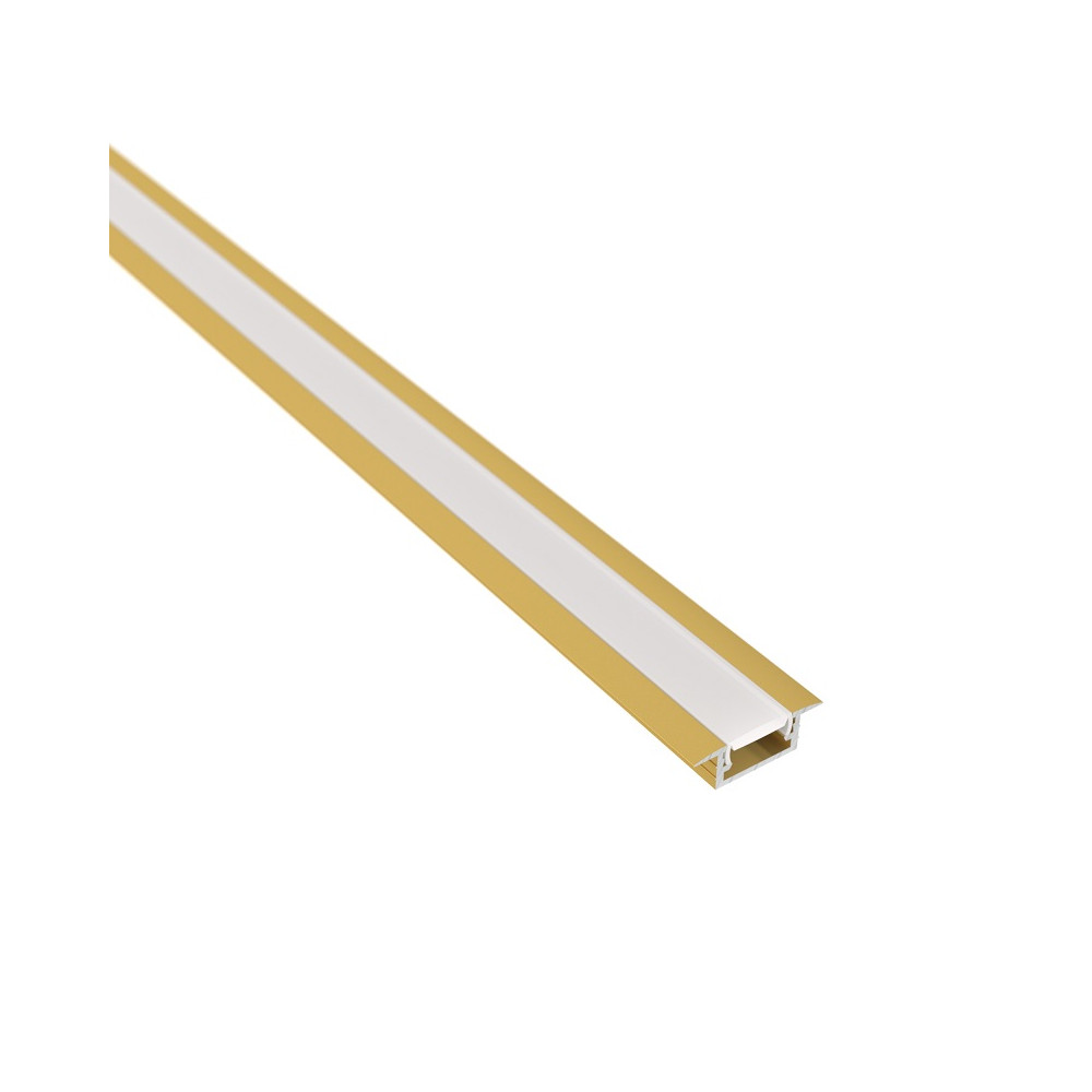 Profilis aliuminis aukso sp. anoduotas, LED juostoms, su matiniu dangteliu, įleidžiamas INLINE MINI XL 2m