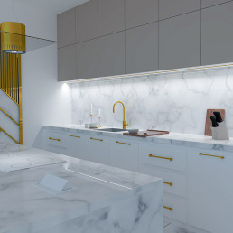 Profilis aliuminis aukso sp. anoduotas, LED juostoms, su matiniu dangteliu, įleidžiamas INLINE MINI XL 2m