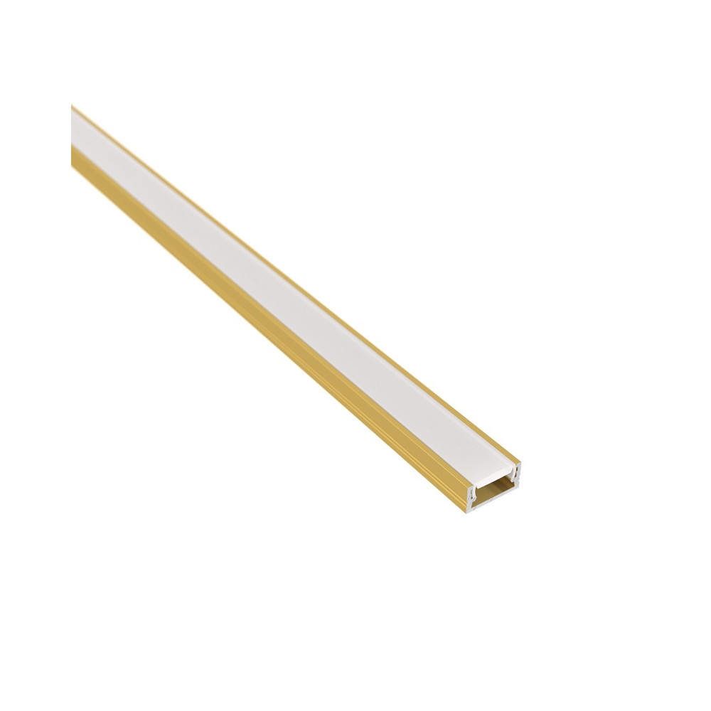 Profilis aliuminis aukso sp. anoduotas, LED juostoms, su matiniu dangteliu, paviršinis LINE MINI 2m
