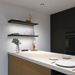 Profilis aliuminis aukso sp. anoduotas, LED juostoms, su matiniu dangteliu, paviršinis LINE MINI 2m