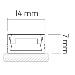 Profilis aliuminis aukso sp. anoduotas, LED juostoms, su juodu dangteliu, paviršinis LINE MINI 2m