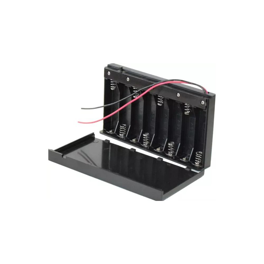 Baterijų laikiklis 8xAA,R6 150mm su laidais ir jungikliu