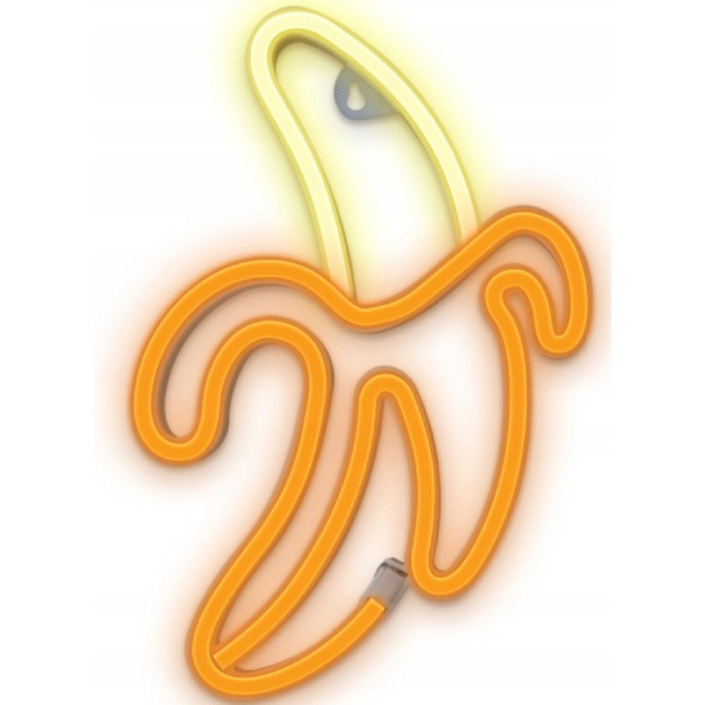 LED NEON dekoracija BANANAS, balta-geltona, 5V USB/ 3xAA