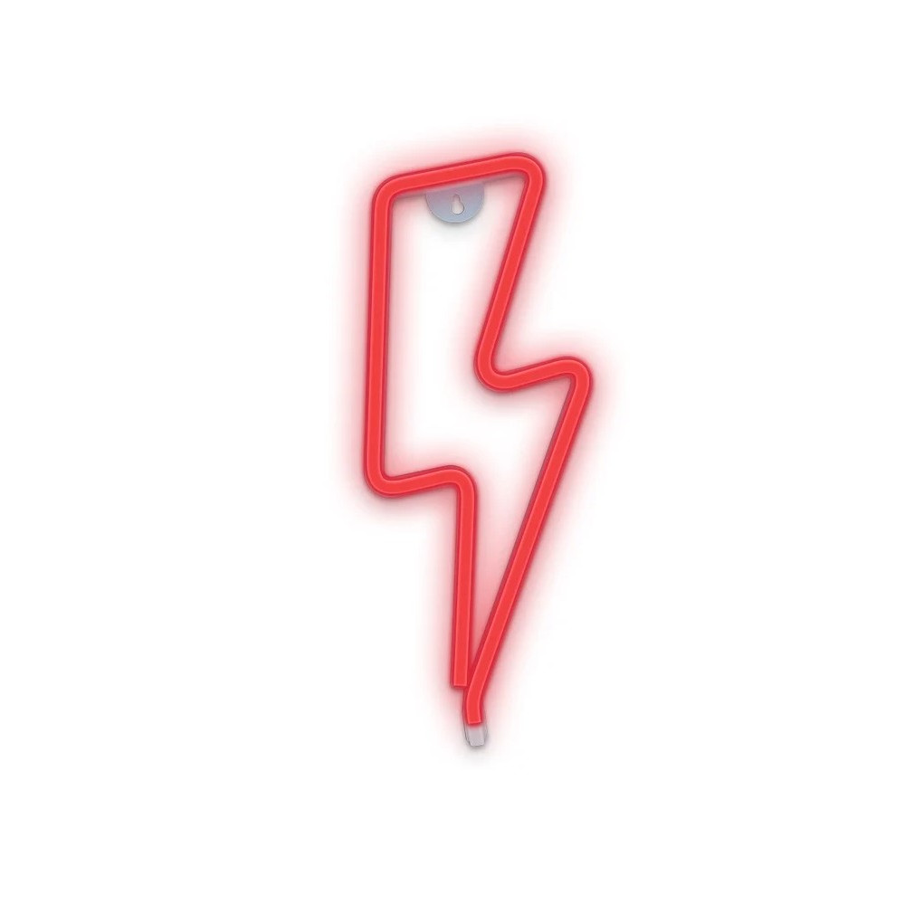LED NEON dekoracija ŽAIBAS, raudona, 5V USB/ 3xAA